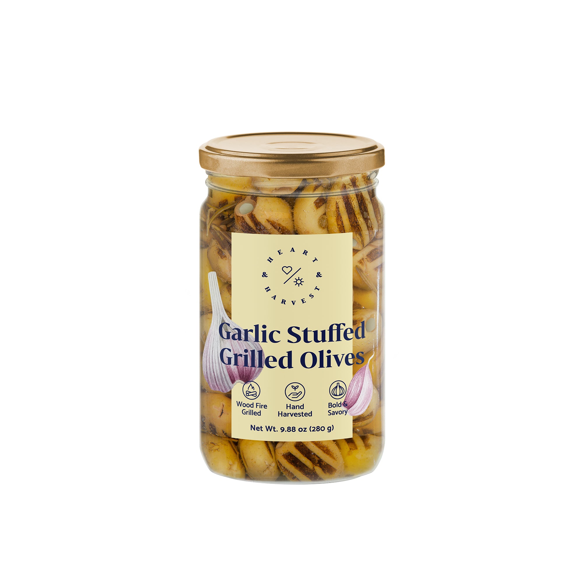 Garlic Stuffed Grilled Olives