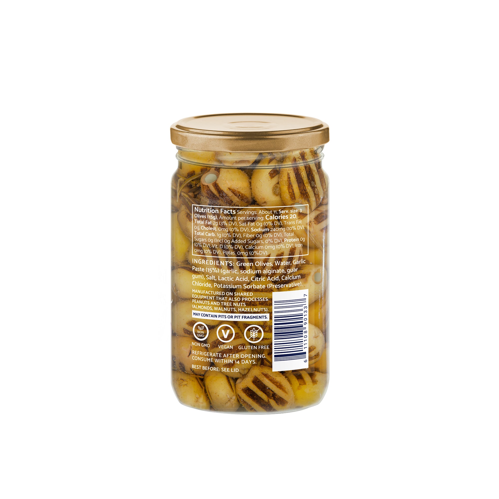 Garlic Stuffed Grilled Olives
